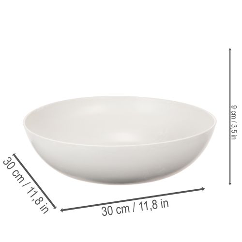 Coupe décorative ronde en plastique gris clair 30 cm | Floristik24.fr