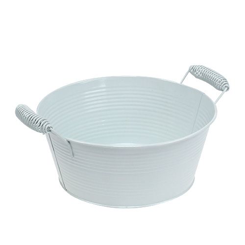 Floristik24 Bol blanc rond Ø22cm H9,5cm