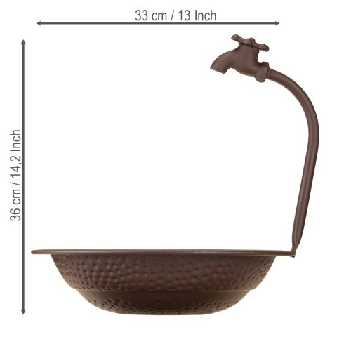 Floristik24 Pot de fleurs décoratif, élément décoratif idéal pour les espaces extérieurs, avec robinet design, 36 cm