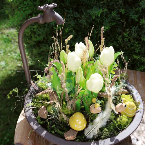 Article Pot de fleurs décoratif, élément décoratif idéal pour les espaces extérieurs, avec robinet design, 36 cm