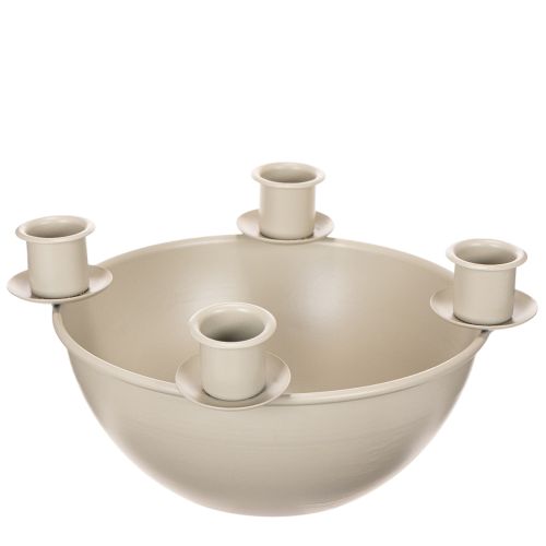 Centre de Table Beige avec 4 Supports pour Bougies, 15 cm
