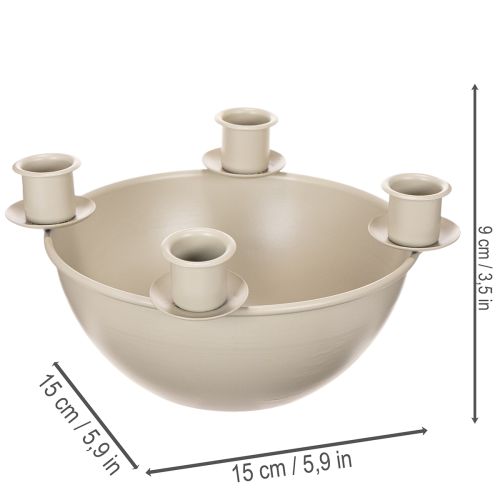 Centre de Table Beige avec 4 Supports pour Bougies, 15 cm | Floristik24.fr