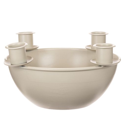 Centre de Table Beige avec 4 Supports pour Bougies, 15 cm | Floristik24.fr