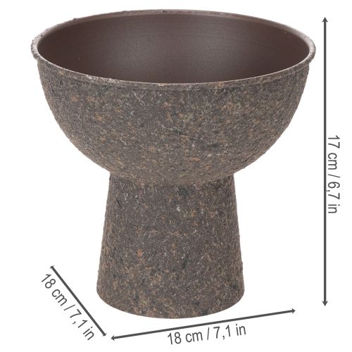 Coupe ronde pour plantes avec socle en métal 18 cm brun et anthracite | Floristik24.fr