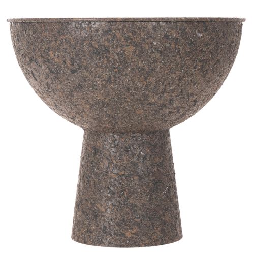 Coupe à pied en métal ronde brun 25 cm | Floristik24.fr