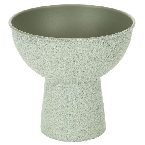 Coupe à plante en métal sur pied haut ronde 18cm vert clair