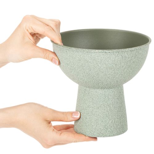 Coupe à plante en métal sur pied haut ronde 18cm vert clair | Floristik24.fr