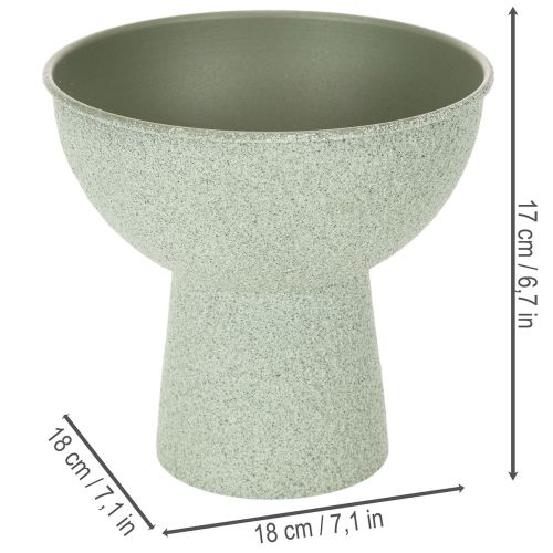 Coupe à plante en métal sur pied haut ronde 18cm vert clair | Floristik24.fr