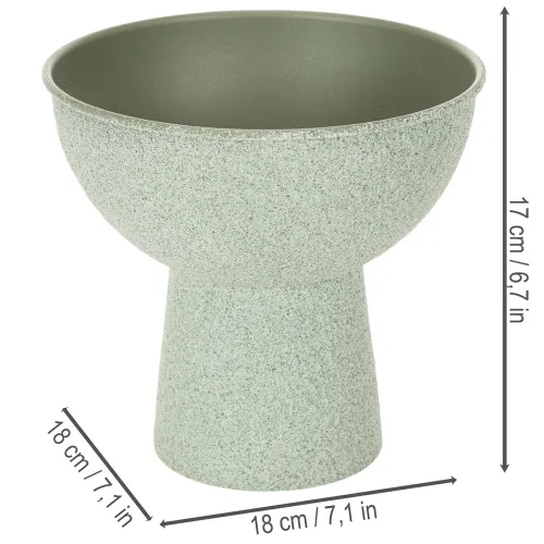 Coupe à plante en métal sur pied haut ronde 18cm vert clair | Floristik24.fr