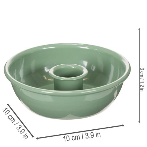 Support bougies chandelles en métal vert 10 cm lot de 2 pour décoration intérieure | Floristik24.fr