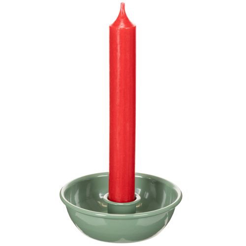 Support bougies chandelles en métal vert 10 cm lot de 2 pour décoration intérieure | Floristik24.fr