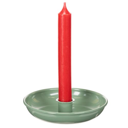 Chandelier en métal vert pour bougies droites 13 cm | Floristik24.fr