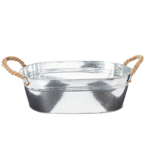 Bol ovale 35 cm x 21,5 cm x 11,5 cm, zinc brillant acheter | Floristik24.fr
