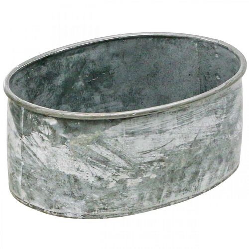 Bol déco douille métal ovale gris L22.5/19.5/16cm lot de 3