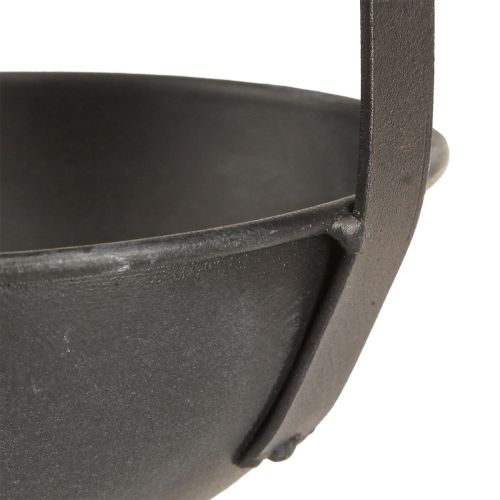 Floristik24 Bol pour plantation truelle décorative anthracite Ø12,5cm 3pcs