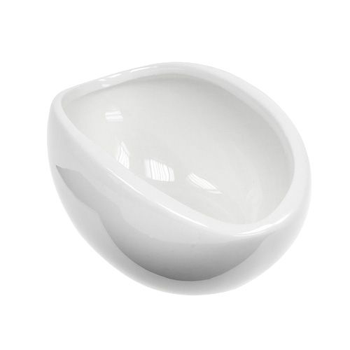 Floristik24 Bol décoratif en céramique 15cm x 9.5cm H7cm blanc 4pcs