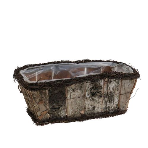 Jardinière cache-pot carré bouleau/vigne 28×14×11.5cm