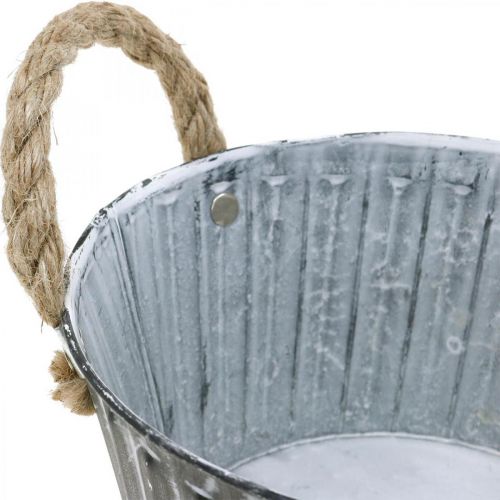 Floristik24 Bol à plantes, bol en métal avec poignées, bol décoratif pour plantation Ø18cm
