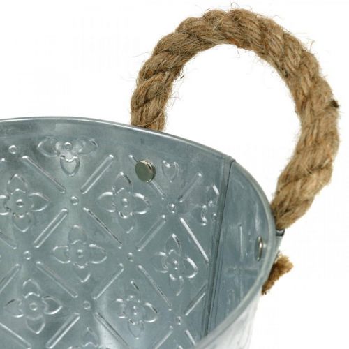 Floristik24 Jardinière avec anses, bol en métal, bac à fleurs L31cm