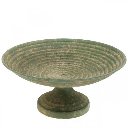 Floristik24 Bol avec pied, bol décoratif, récipient en métal, aspect antique, Ø26cm H12cm