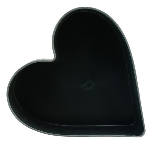 Article Bol coeur décoratif en plastique anthracite 24/21cm lot de 2