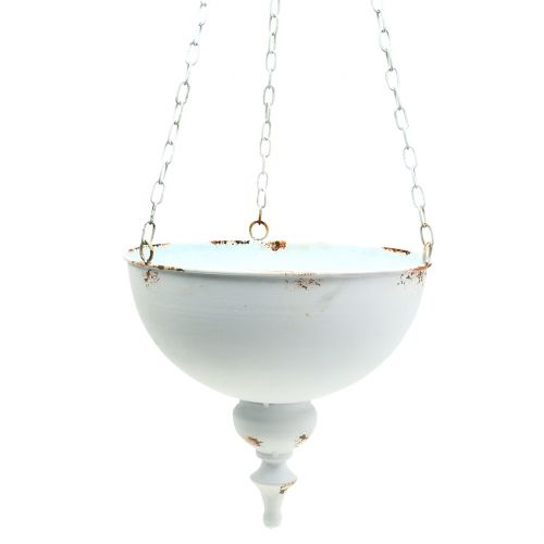 Pot de plantation à suspendre blanc Ø26cm H23cm