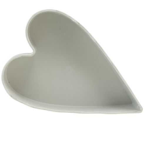 Article Bol plastique coeur plante bol blanc gris 21×14,5×5,5cm