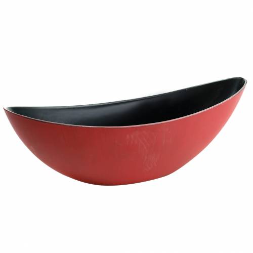 Floristik24 Bol décoratif ovale rouge, noir 38,5cm x 12,5cm H10cm