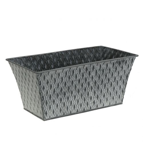 Floristik24 Pot en zinc avec motif de losanges 26 x 15,5 cm