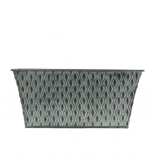 Article Pot en zinc avec motif de losanges 26 x 15,5 cm