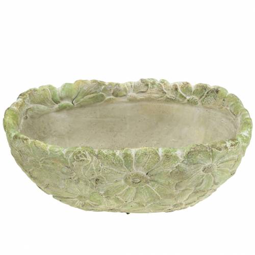 Floristik24 Jardinière ovale verte 22×11.5cm H10cm