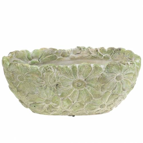 Floristik24 Jardinière ovale verte 22×11.5cm H10cm