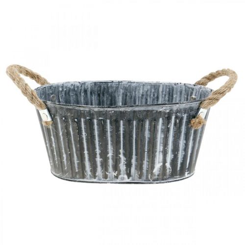 Floristik24 Bol à plantes en métal, bol à fleurs à planter, bol décoratif avec anses L22,5 cm