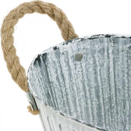 Floristik24 Jardinière avec poignées, coupe à fleurs en métal, coupelle décorative à planter L28cm