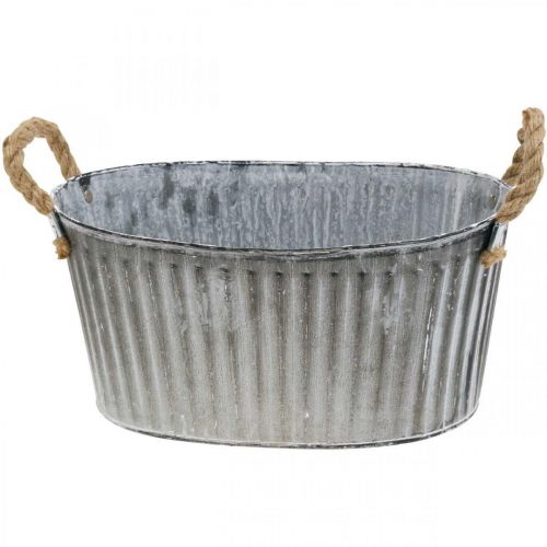 Floristik24 Bol à planter, bac à fleurs avec anses, jardinière métal L30.5cm