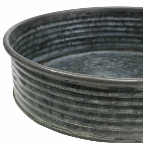 Floristik24 Bol en zinc rond gris Ø23,5 / 27 / 31cm lot de 3