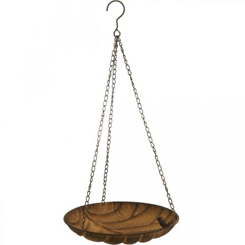 Bol décoratif pour décoration de jardin suspendu aspect rouille Ø31cm L62cm