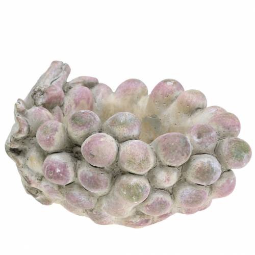 Floristik24 Bol déco raisins gris violet crème 19×14cm H9.5cm