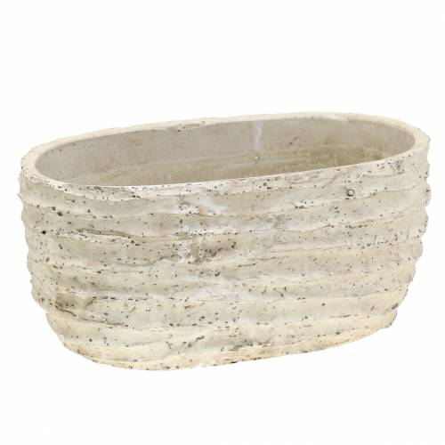 Floristik24 Cache-pot ovale blanc antique 27cm x 16cm H13cm