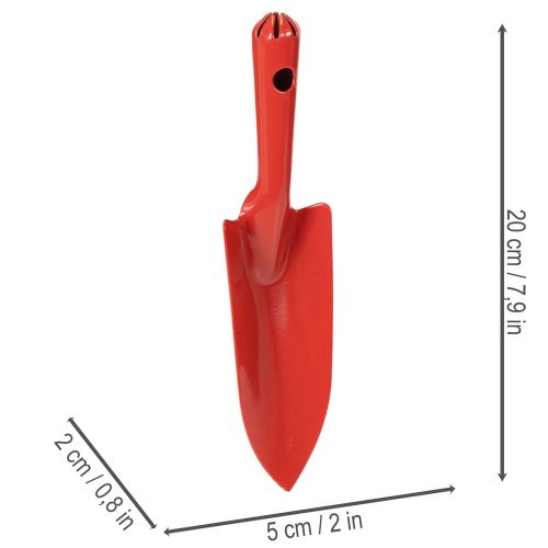 Petite pelle à fleurs en acier rouge 20 cm pour plantation | Floristik24.fr