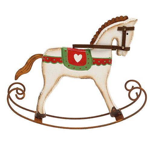 Floristik24 Cheval à bascule en bois L16cm H13cm