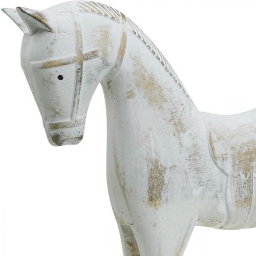 Floristik24 Cheval à bascule décoratif Noël blanc marron 37x8x32cm