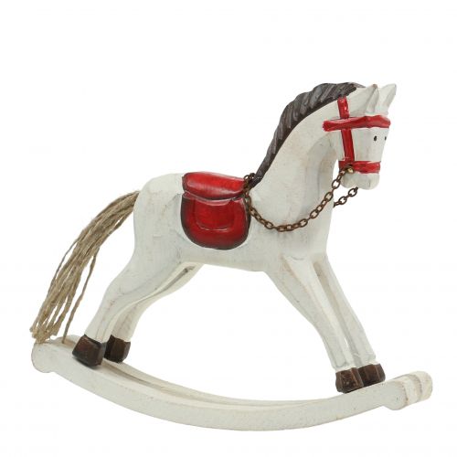 Article Cheval à Bascule Bois Rouge, Blanc 19cm x15cm