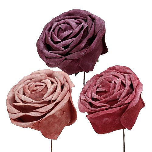 Floristik24 Mousse rose mix Ø10cm 6pcs