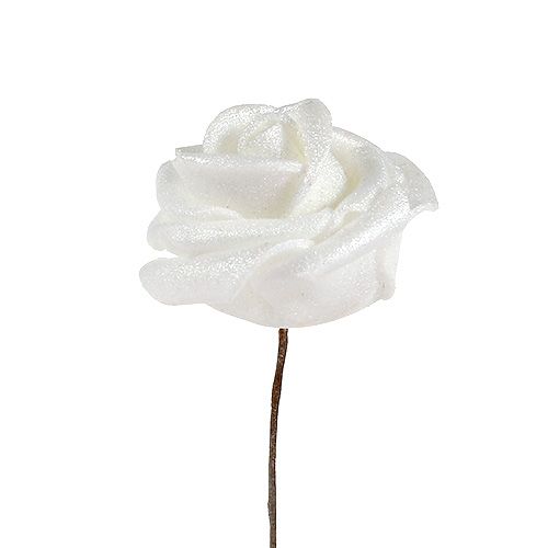 Article Roses en mousse blanches en nacre 2,5 cm de Ø 120 ex