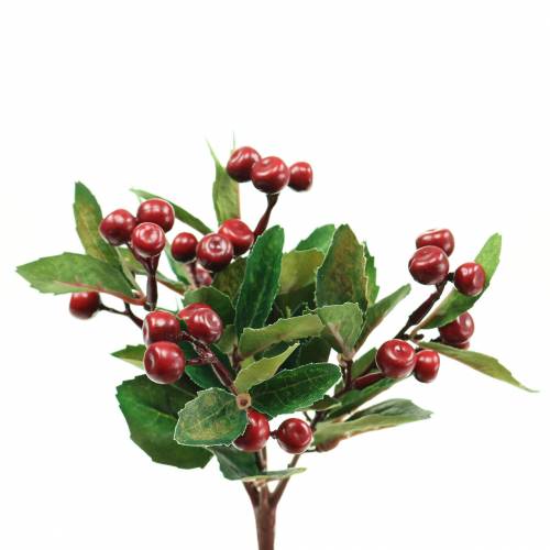 Mock berry bush artificiellement rouge avec 7 branches