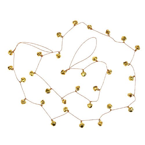 Floristik24 Chaîne cloche dorée Ø1cm L130cm