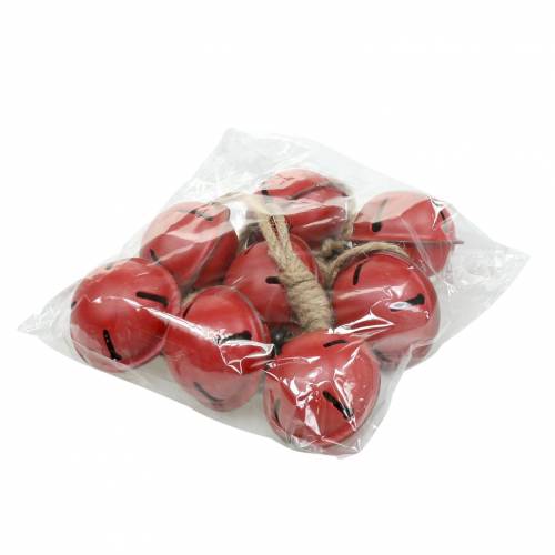 Floristik24 Cloches avec étoile sur le ruban à suspendre rouge L30cm 2pcs