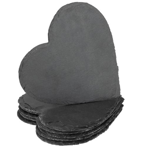 Floristik24 Décoration coeur en ardoise coeur ardoise assiette ardoise 20cm 5pcs