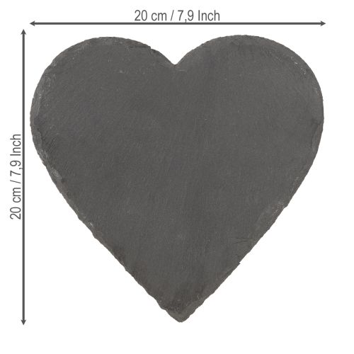 Article Assiette décorative en ardoise cœur en ardoise cœur 20cm 1 pièce